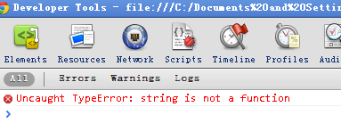 Uncaught Type Error string is not a function