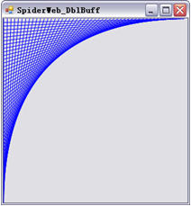 具备双重缓冲区技术的且使用AntiAliasing （反锯齿）属性的SpiderWeb_DblBuff 示例程序