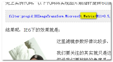 DXImageTransform.Microsoft.Matrix滤镜