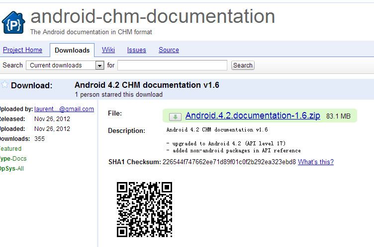 Android 4.2 API文档chm格式下载 
